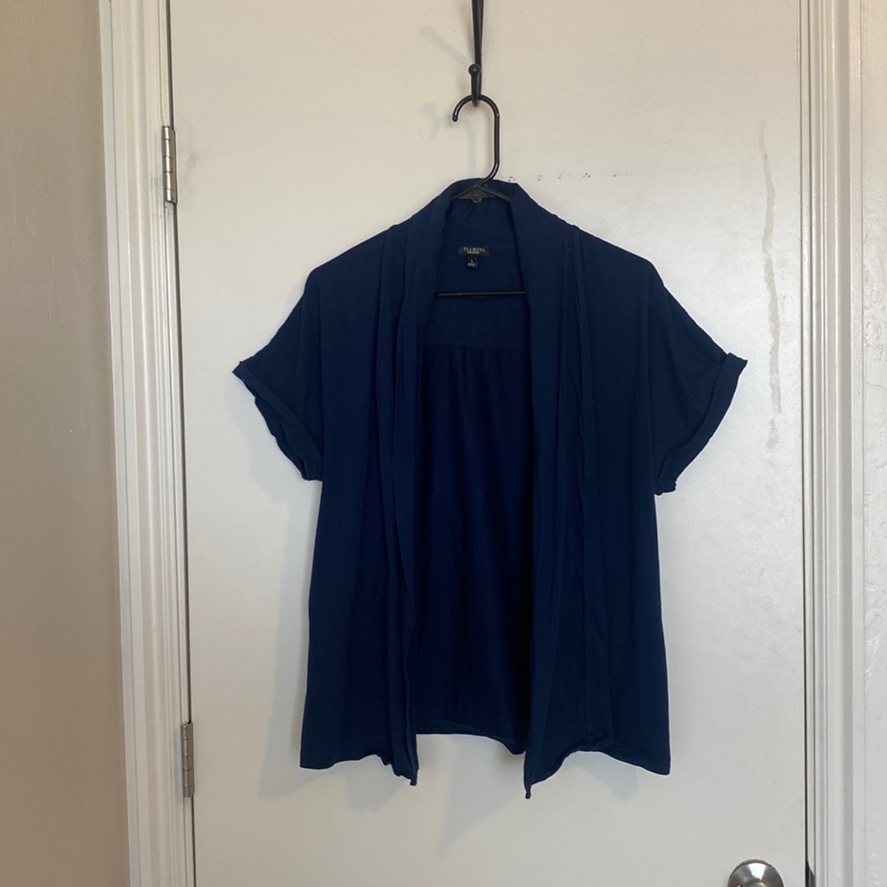 Talbots short sleeve jacket navy blue